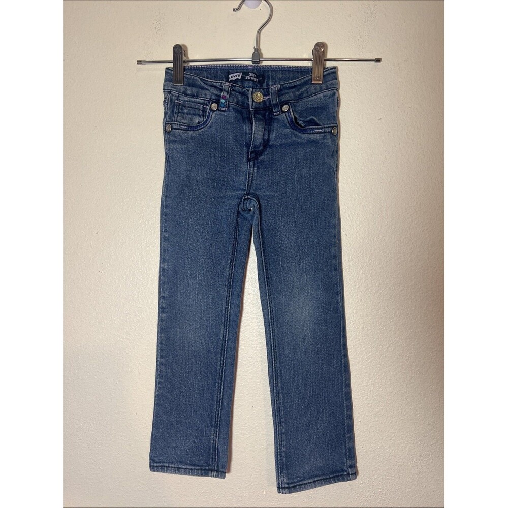Levi's Girls Slim Fit Straight Leg Adjustable Jeans with Stretch - Size 4